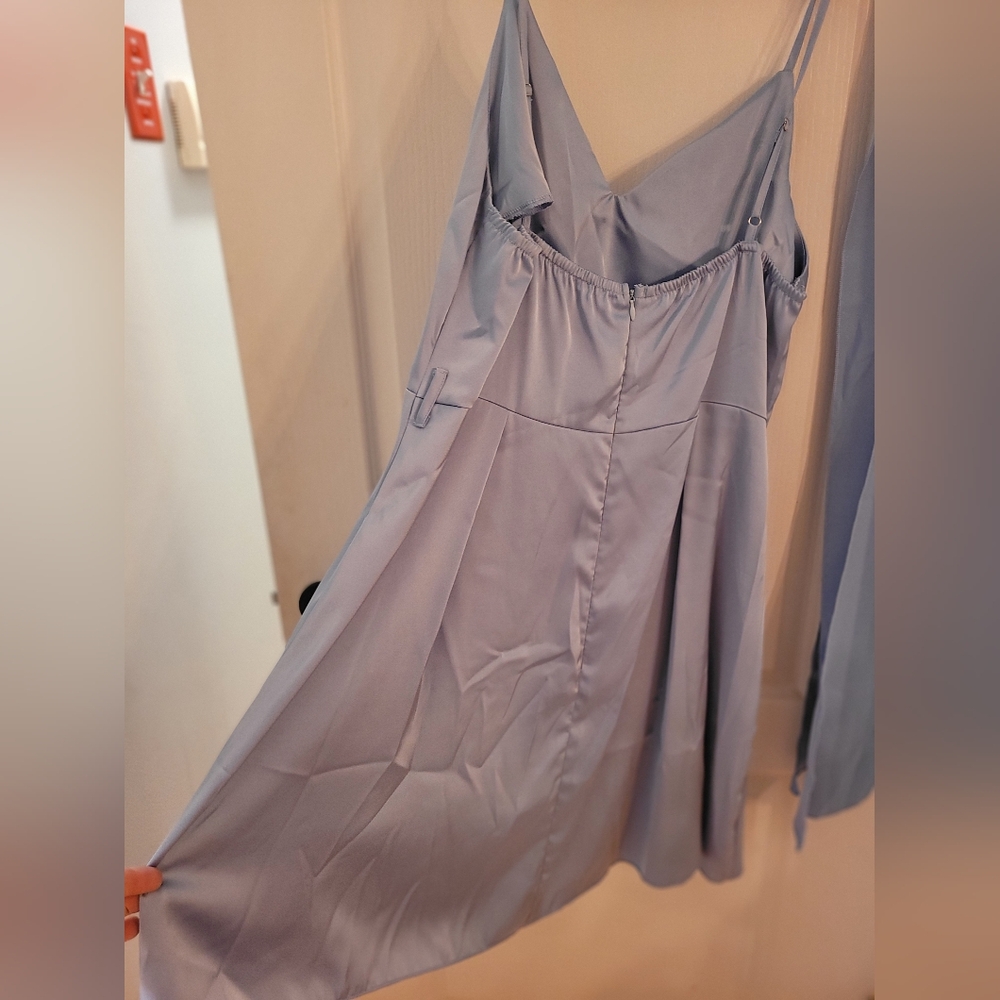 Elegant Light Blue Slip Dress - Picture 3 of 5